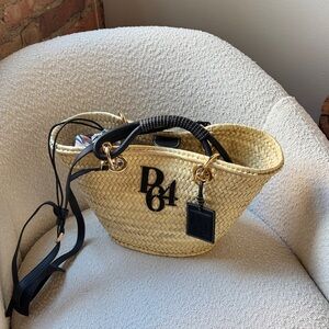 Paris/64 Capazo Soho Cuero Straw Tote Bag with Black Accents